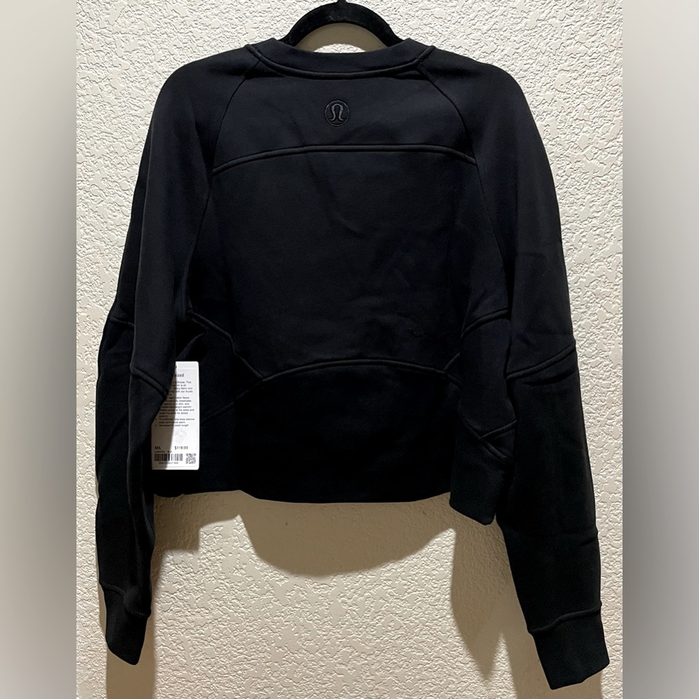 NWT Lululemon Scuba Oversized Pullover Crewneck Sweater Wordmark Black Size XS/S - Picture 8 of 13